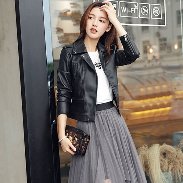 2021 new female leather jacket, basic black white short jacket for biker, spring and autumn 4akj
2021 new female leather jacket, basic black white short jacket for biker, spring and autumn 4akj