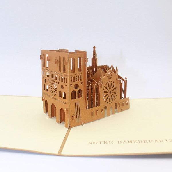 3d лазерная вырезать ручной работы ретро notre dame de paris бумаги приглашение поздравительные открытки открытки детей день рождения творче