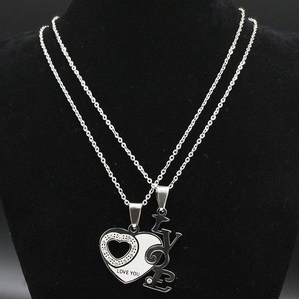 2021 2 PCS Stainless Steel Chain Necklace Women Men Jewelry Silver Color Heart Love Couple Necklace Jewellery collar N18915
2021 2 PCS Stainless Steel Chain Necklace Women Men Jewelry Silver Color Heart Love Couple Necklace Jewellery collar N18915