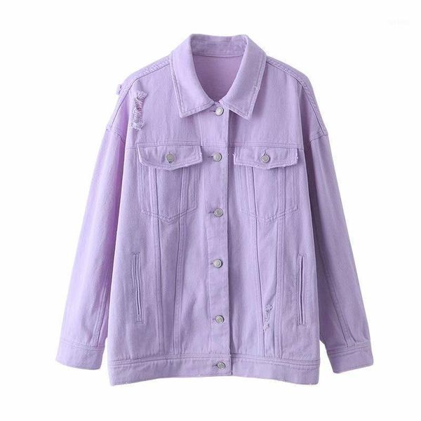 jj fall 2020 europe and the united states women's new female hole purple loose jean jacket coat1, Black;brown
jj fall 2020 europe and the united states women's new female hole purple loose jean jacket coat1, Black;brown
