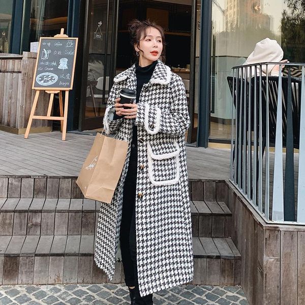 2020 new winter women fashio lattice woolen coat female lapel jacket ladies commute overcoat girls single breasted outwear1, Black
2020 new winter women fashio lattice woolen coat female lapel jacket ladies commute overcoat girls single breasted outwear1, Black