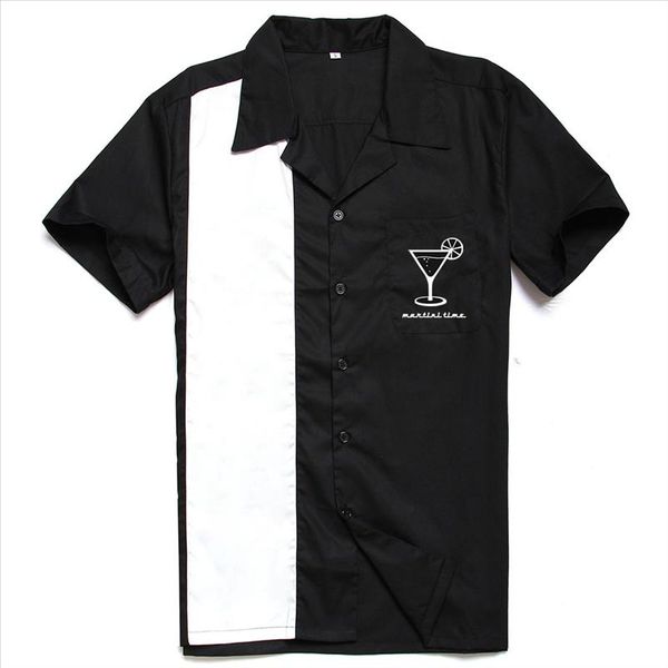 new style 97%cotton martini shirt with cocktail printing service vintage 40s american mens shirts for party dinner, White;black
new style 97%cotton martini shirt with cocktail printing service vintage 40s american mens shirts for party dinner, White;black
