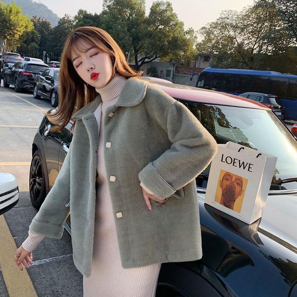 new autumn winter korean style women loose casual lapel single-breasted fleece no pockets warm jacket coat, Black
new autumn winter korean style women loose casual lapel single-breasted fleece no pockets warm jacket coat, Black