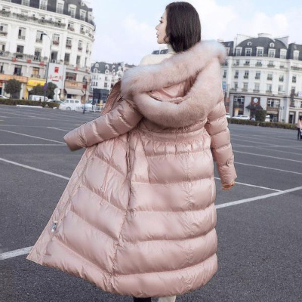 female winter coat big fox double-fur collar elegance down women's jackets long 2019 elegant overknee thin hoodie, Black
female winter coat big fox double-fur collar elegance down women's jackets long 2019 elegant overknee thin hoodie, Black