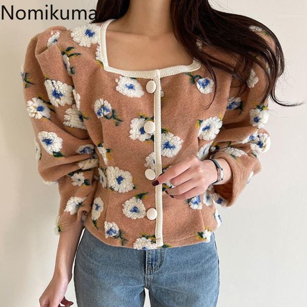women's jackets nomikuma vintage sweet flowers jacket causal puff long sleeve square collar coat korean short outwear 2021 spring 6e102, Black;brown
women's jackets nomikuma vintage sweet flowers jacket causal puff long sleeve square collar coat korean short outwear 2021 spring 6e102, Black;brown