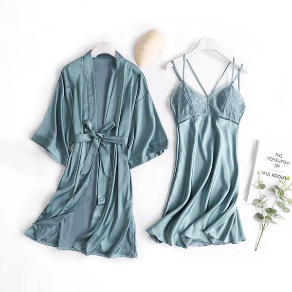 women's sleepwear spring summer women robe gown set lace sleep lounge bathrobe short sleeve ladies femme home clothes, Black;red
women's sleepwear spring summer women robe gown set lace sleep lounge bathrobe short sleeve ladies femme home clothes, Black;red