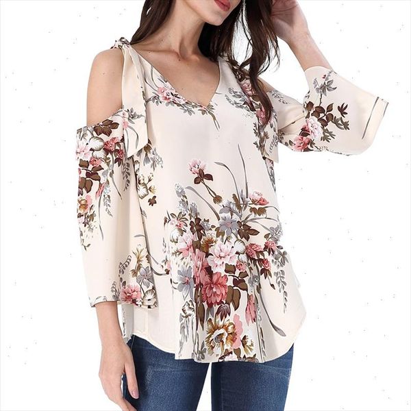 women summer bow tie cold shoulder cutout v neck high low floral print solid loose work casual tunic blouse 095, White
women summer bow tie cold shoulder cutout v neck high low floral print solid loose work casual tunic blouse 095, White