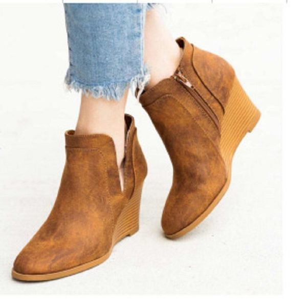 boots women booties autumn winter wedges high heels ankle botas mujer pu leather vintage ladies shoes platform, Black
boots women booties autumn winter wedges high heels ankle botas mujer pu leather vintage ladies shoes platform, Black