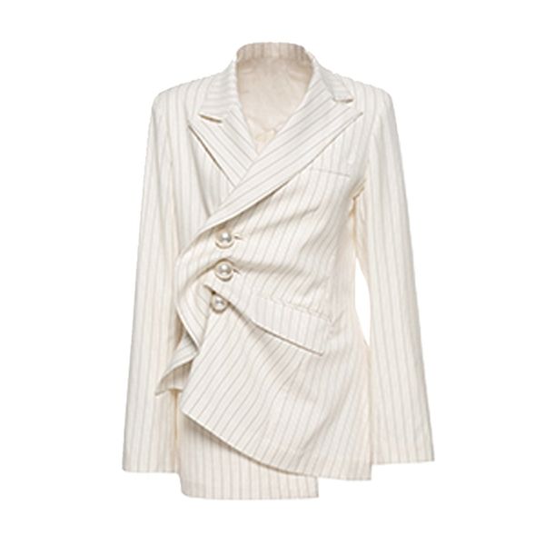 perhaps u white striped notch collar long sleeve imitation pearls button pocket vintage asymmetrical blazer c0141 y201026, White;black
perhaps u white striped notch collar long sleeve imitation pearls button pocket vintage asymmetrical blazer c0141 y201026, White;black