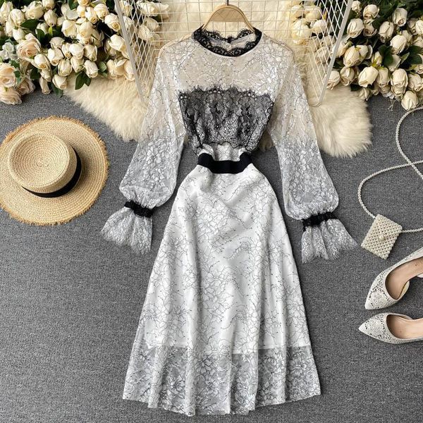 singrain french sweet lace mesh dress women elegant solid o neck long sleeve a-line dress autumn fashion streetwear dresses1, Black;gray
singrain french sweet lace mesh dress women elegant solid o neck long sleeve a-line dress autumn fashion streetwear dresses1, Black;gray