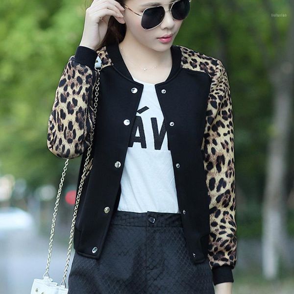 leopard flower print plus size baseball basic women's jacket round collar button thin bomber jackets long sleeves girl coat1, Black;brown
leopard flower print plus size baseball basic women's jacket round collar button thin bomber jackets long sleeves girl coat1, Black;brown