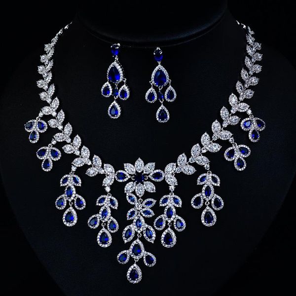 luxury leaf plant water drop shape cz pave jewelry sets for women necklace set wedding dress accessories party gifts, Silver
luxury leaf plant water drop shape cz pave jewelry sets for women necklace set wedding dress accessories party gifts, Silver