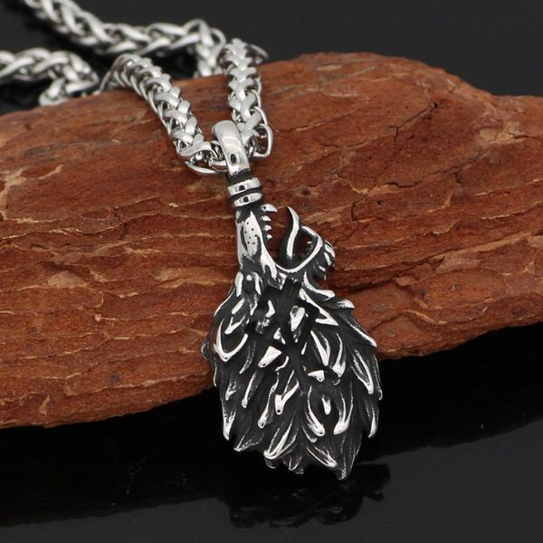 pendant necklaces nordic viking odin wolf geri and freki amulet rune necklace stainless steel with valknut gift bag, Silver
pendant necklaces nordic viking odin wolf geri and freki amulet rune necklace stainless steel with valknut gift bag, Silver