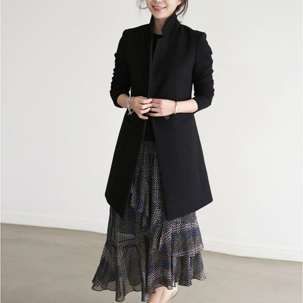 women's suits & blazers korean version of the small suit female long section slim one buckle large size jacket, White;black
women's suits & blazers korean version of the small suit female long section slim one buckle large size jacket, White;black