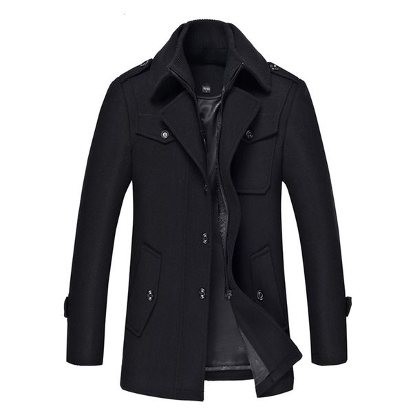 autumn and winter new slim size windbreaker men's thickened woolen overcoat man, Black
autumn and winter new slim size windbreaker men's thickened woolen overcoat man, Black
