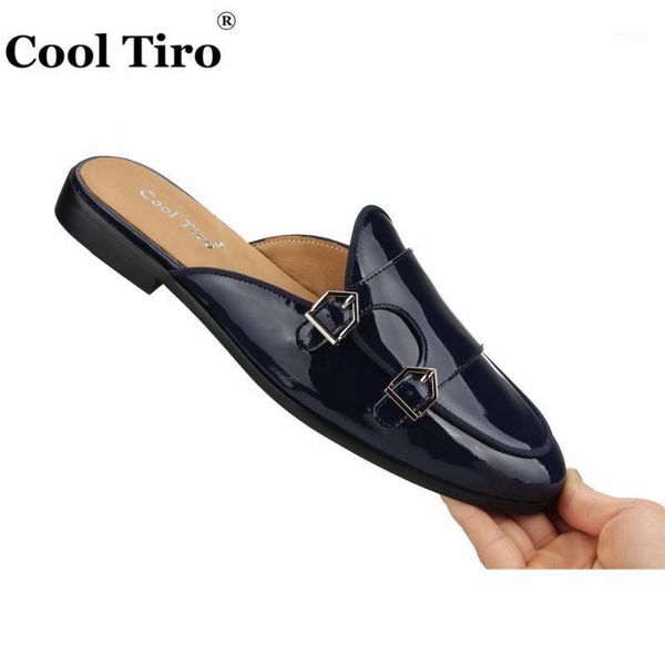 slippers cool tiro dark blue patent leather men mules double-monk slip-on flats handmade shoes casual plus size black1, Black
slippers cool tiro dark blue patent leather men mules double-monk slip-on flats handmade shoes casual plus size black1, Black