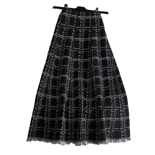 Vintage Plaid Skirt Women's 2021 New Autumn Winter High Waist Skirts Mid-length Over the knee A-line Knitted Skirt 50a, Black
Vintage Plaid Skirt Women's 2021 New Autumn Winter High Waist Skirts Mid-length Over the knee A-line Knitted Skirt 50a, Black