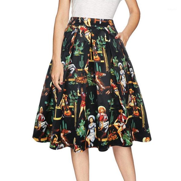 jaycosin skirt fashion women high waist flowers print pocket vintage knee-length skirt faldas mujer moda elegantes fashion1, Black
jaycosin skirt fashion women high waist flowers print pocket vintage knee-length skirt faldas mujer moda elegantes fashion1, Black