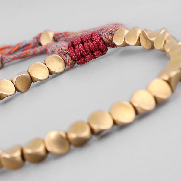 handmade tibetan copper bead bracelet buddhist braided cotton luck rope bracelet 23ge, Golden;silver 
handmade tibetan copper bead bracelet buddhist braided cotton luck rope bracelet 23ge, Golden;silver