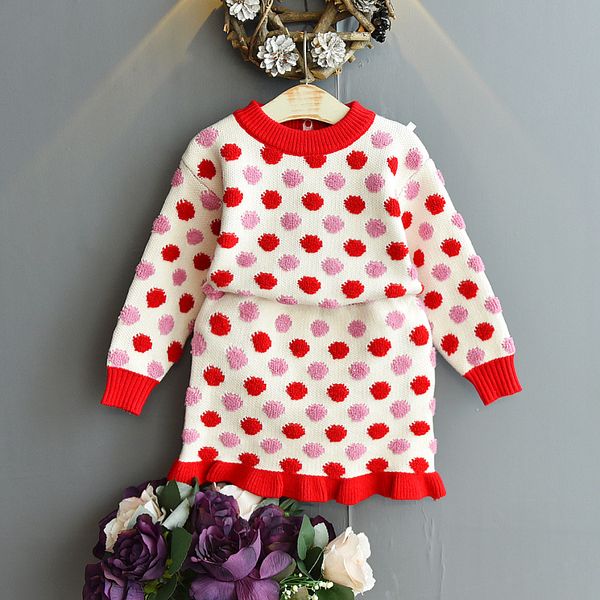 girls' sweater suit autumn and winter new little girl's western style thickened two piece children's knitting skirt, White
girls' sweater suit autumn and winter new little girl's western style thickened two piece children's knitting skirt, White