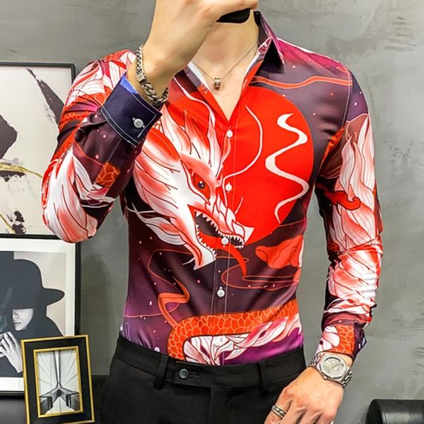 2020 dragon flower male print korean spring thin social party suit luxury shirt w2wz, White;black
2020 dragon flower male print korean spring thin social party suit luxury shirt w2wz, White;black