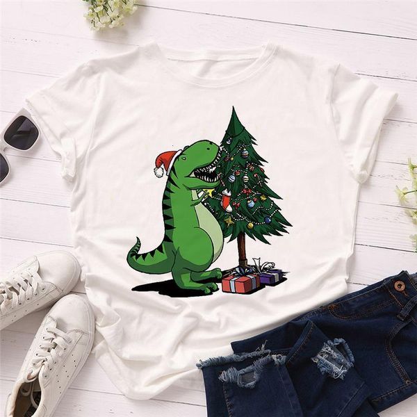 women t shirt 3d dinasour christmas tree print 2020 summer short sleeve fashion print lady t-shirts womens graphic tee, White
women t shirt 3d dinasour christmas tree print 2020 summer short sleeve fashion print lady t-shirts womens graphic tee, White
