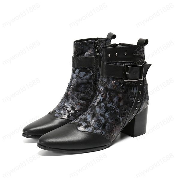 personalized fashion men's genuine leather pointed toe plus size zipper short boots man prom heighten ankle boots, Black
personalized fashion men's genuine leather pointed toe plus size zipper short boots man prom heighten ankle boots, Black