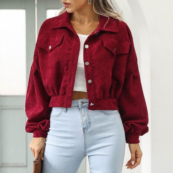 women's jackets women lantern sleeve turn-down collar short corduroy jacket solid color single breasted spring autumn coat1, Black;brown
women's jackets women lantern sleeve turn-down collar short corduroy jacket solid color single breasted spring autumn coat1, Black;brown