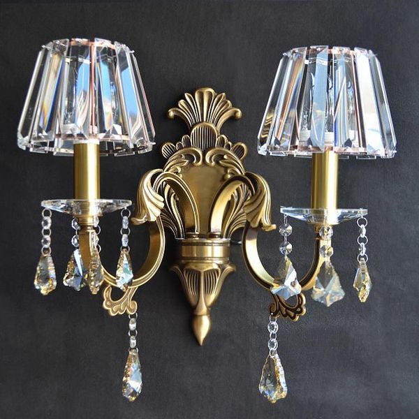 european antique brass color wall lamp e14 led brass wall sconce for l with crystal shades modern crystal lamps lustre
european antique brass color wall lamp e14 led brass wall sconce for l with crystal shades modern crystal lamps lustre