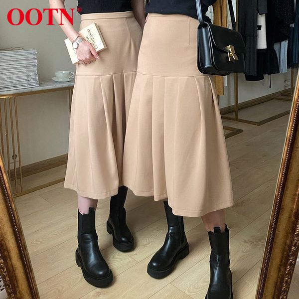 ootn khaki pleated skirt women casual autumn spring 2021 fashion high waist ladies skirt elegant vintage midi skirt female y1214, Black
ootn khaki pleated skirt women casual autumn spring 2021 fashion high waist ladies skirt elegant vintage midi skirt female y1214, Black