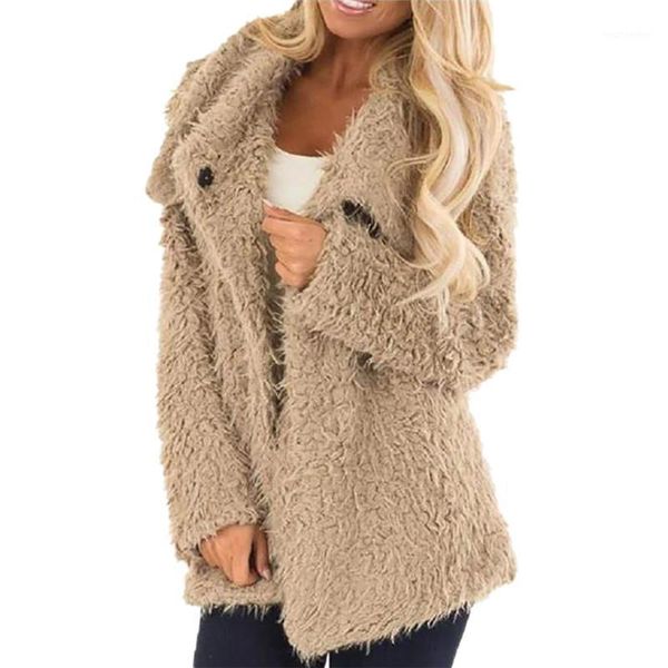 women's jacket ladies pullover thick warm new fashion artificial wool lapel long sleeve button comfortable coat plus size e281, Black;brown
women's jacket ladies pullover thick warm new fashion artificial wool lapel long sleeve button comfortable coat plus size e281, Black;brown