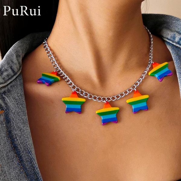 chokers 2021 ins rainbow star pendant choker necklace for women boho geometic summer beach chain colorful party jewelry, Golden;silver
chokers 2021 ins rainbow star pendant choker necklace for women boho geometic summer beach chain colorful party jewelry, Golden;silver