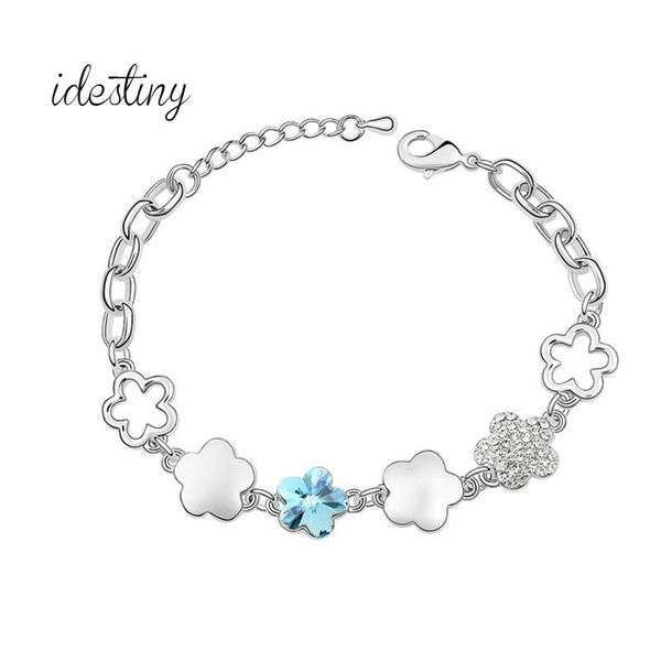 link, chain 11.11 sale flower shape bracelet for women trendy bijouterie made with austria crystal jewelery bijoux gift, Black
link, chain 11.11 sale flower shape bracelet for women trendy bijouterie made with austria crystal jewelery bijoux gift, Black