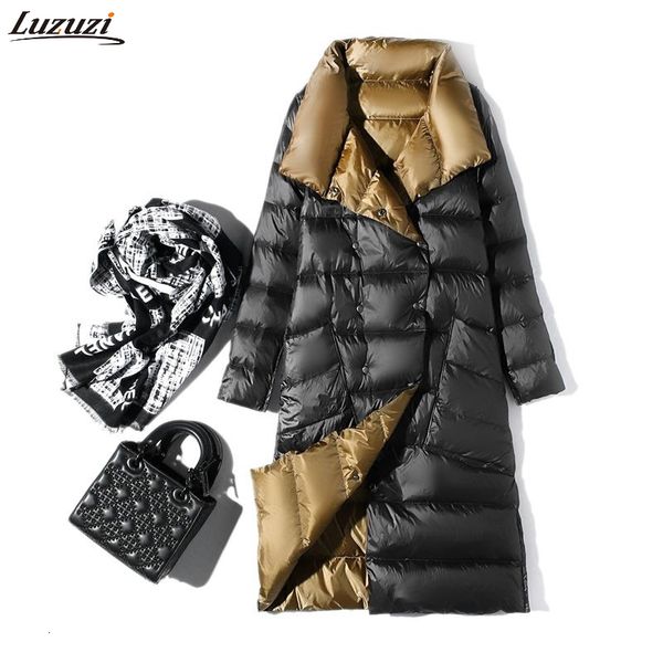 luzuzi women double sided down long jacket winter turtleneck white duck down coat double breasted warm parkas snow outwear sh190913, Black
luzuzi women double sided down long jacket winter turtleneck white duck down coat double breasted warm parkas snow outwear sh190913, Black