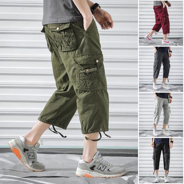 men's pants men cargo mens casual calf-length man loose fit trousers multi-pocket male sports short1, Black
men's pants men cargo mens casual calf-length man loose fit trousers multi-pocket male sports short1, Black