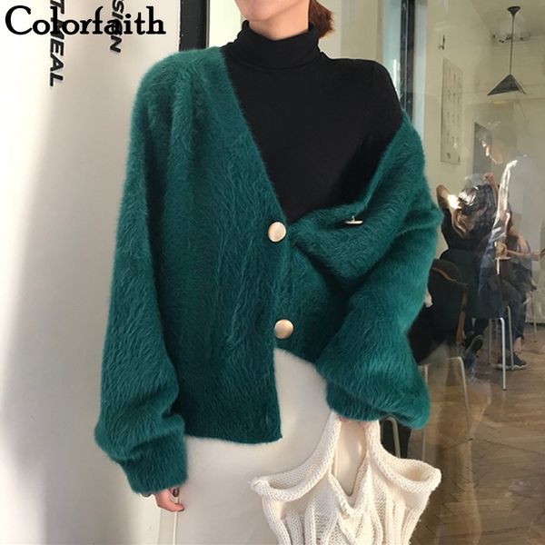 colorfaith women's sweaters autumn winter cardigans knitted button single breasted fashion korean style solid swc8119 y200915, White;black
colorfaith women's sweaters autumn winter cardigans knitted button single breasted fashion korean style solid swc8119 y200915, White;black