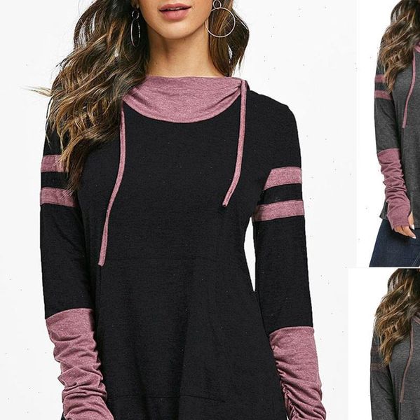 2021 women casual hooded blouse loose ruched sleeve pocket ladies patchwork contrast heathered tunic shirt dames kleding, White
2021 women casual hooded blouse loose ruched sleeve pocket ladies patchwork contrast heathered tunic shirt dames kleding, White