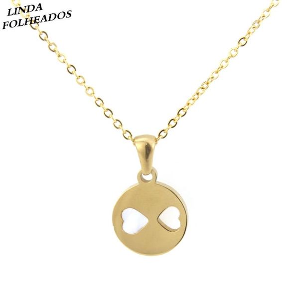 pendant necklaces linda folheados delicate round shape heart gold stainless steel link chain shell material pendulum necklace jewelry, Silver
pendant necklaces linda folheados delicate round shape heart gold stainless steel link chain shell material pendulum necklace jewelry, Silver
