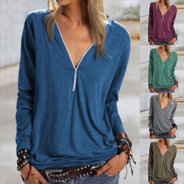 plus size fashion zipper blouse shirt v neck casual autumn winter ladies female women long sleeve blusas pullover, White
plus size fashion zipper blouse shirt v neck casual autumn winter ladies female women long sleeve blusas pullover, White