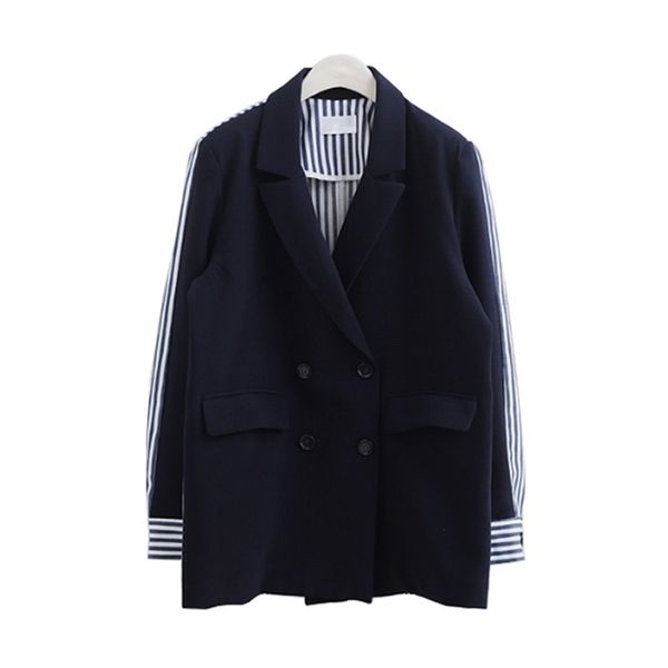 lanmrem autumn new coat three quarter sleeve stripe spliced double breasted notched ladies fashion jacket bc063 201210, Black;brown
lanmrem autumn new coat three quarter sleeve stripe spliced double breasted notched ladies fashion jacket bc063 201210, Black;brown