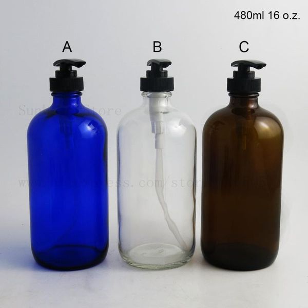 storage bottles & jars big capacity 480 ml 16 oz amber clear blue boston round glass liquid shower gel shampoo bottle with black lotion pump
storage bottles & jars big capacity 480 ml 16 oz amber clear blue boston round glass liquid shower gel shampoo bottle with black lotion pump