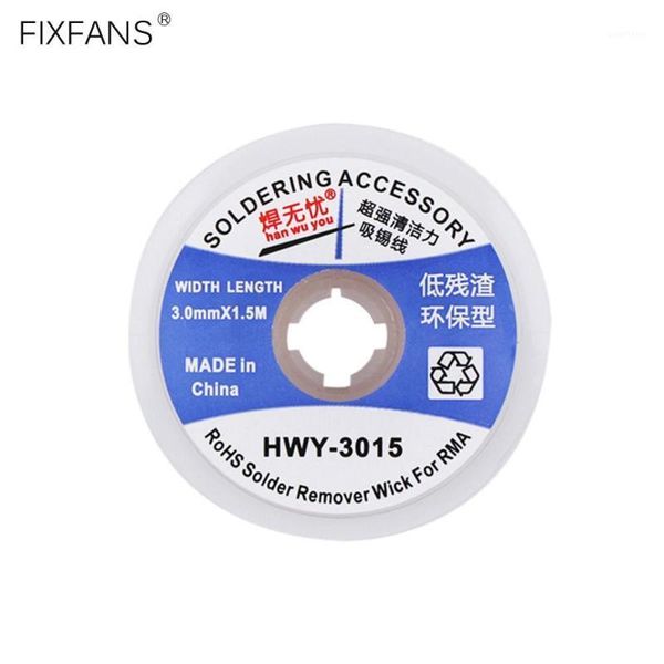 fixfans 3.0mm x 1.5m desoldering braid solder remover wick wire solder sucker for smd pcb soldering cleaning repair tools1
fixfans 3.0mm x 1.5m desoldering braid solder remover wick wire solder sucker for smd pcb soldering cleaning repair tools1