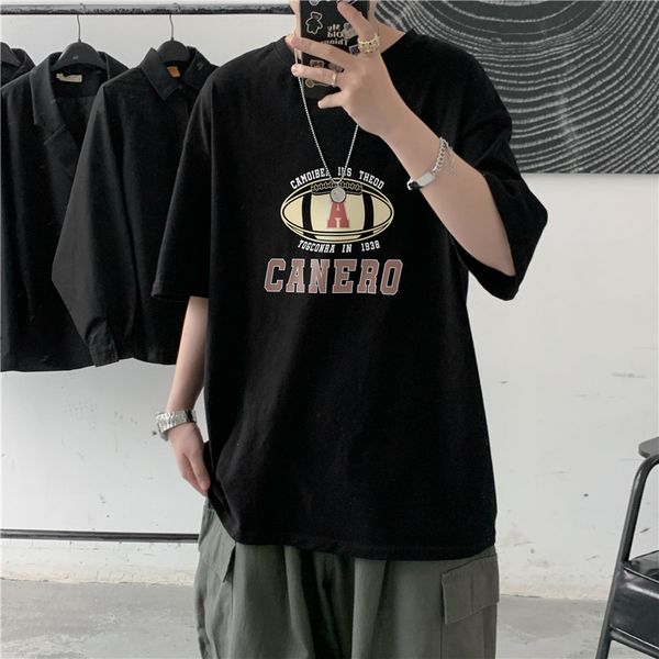 fashion brand ins printed short sleeve t-shirt men's casual loose and versatile couple's round neck bottomed t-shirt, White
fashion brand ins printed short sleeve t-shirt men's casual loose and versatile couple's round neck bottomed t-shirt, White