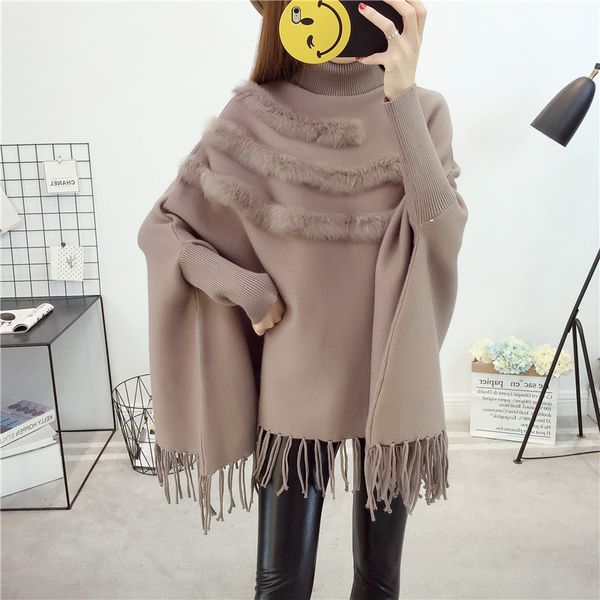 womens sweater women designers sweaters spring pullover fashion turtle neck cape long fringed shawl sweater, White;black
womens sweater women designers sweaters spring pullover fashion turtle neck cape long fringed shawl sweater, White;black