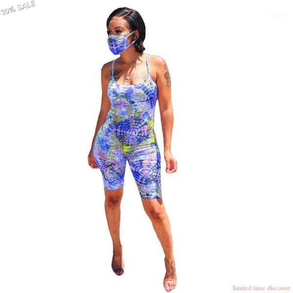 women's jumpsuits & rompers - 30% sale tie dye mask shorts jumpsuit backless sleeveless spaghetti strap bodysuit beach +mask1, Black;white
women's jumpsuits & rompers - 30% sale tie dye mask shorts jumpsuit backless sleeveless spaghetti strap bodysuit beach +mask1, Black;white