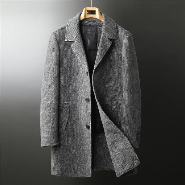 men's wool & blends becca woolen coat medium long 2021 winter suit collar detachable down liner double faced overcoat, Black
men's wool & blends becca woolen coat medium long 2021 winter suit collar detachable down liner double faced overcoat, Black