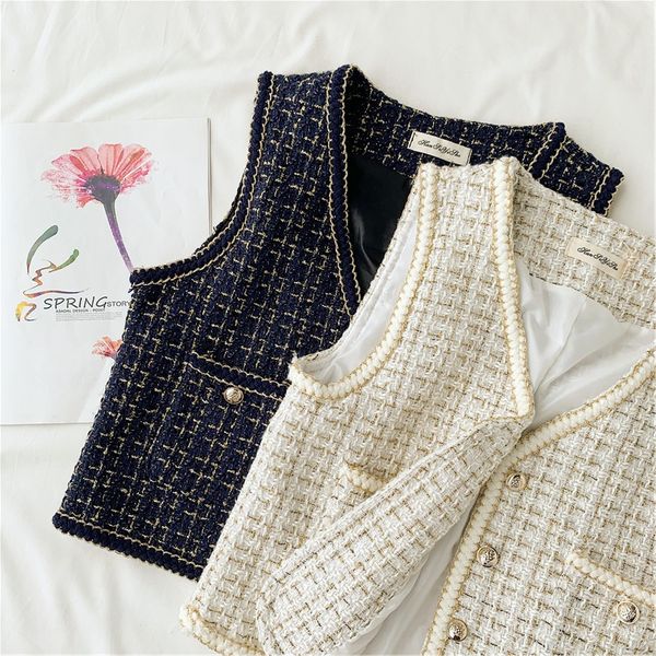 2021 new winter elegant autumn lurex chess teed short retro without sleeves fashion jacket highstreet women vest q95j, Black;white
2021 new winter elegant autumn lurex chess teed short retro without sleeves fashion jacket highstreet women vest q95j, Black;white