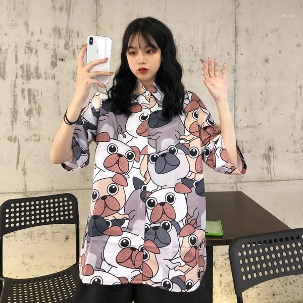 2020 new summer blouse women cute cartoon dog print shirt harajuku graffiti shirt loose lapel short sleeve chiffon female1, White
2020 new summer blouse women cute cartoon dog print shirt harajuku graffiti shirt loose lapel short sleeve chiffon female1, White