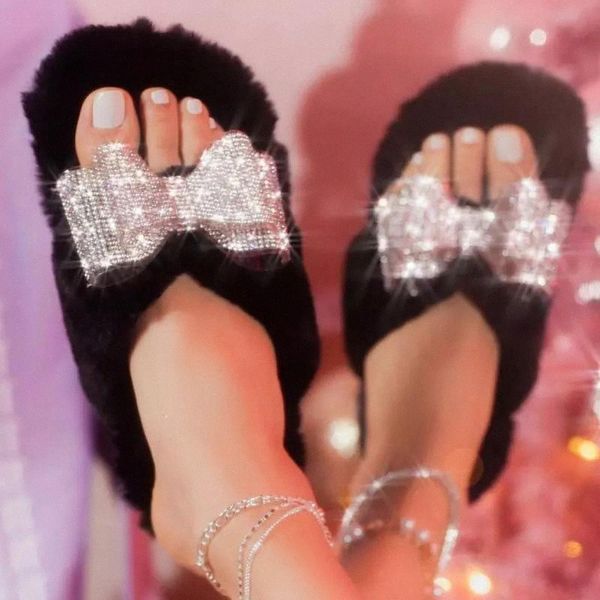 Women's Slippers Furry Comfort Ladies Open Toe Flats Shoes Fashion Female Butterfly-Knot Warm Plush Bling 2021 #085M
Women's Slippers Furry Comfort Ladies Open Toe Flats Shoes Fashion Female Butterfly-Knot Warm Plush Bling 2021 #085M