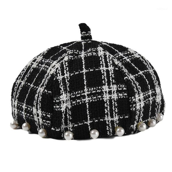 berets ladies autumn winter plaid tweed beret fashion pearl black white pin female pumpkin hat french artist girl1, Blue;gray
berets ladies autumn winter plaid tweed beret fashion pearl black white pin female pumpkin hat french artist girl1, Blue;gray